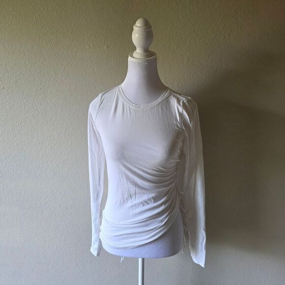 Lululemon White Cinch It Long Sleeve Shirt - Picture 2 of 6